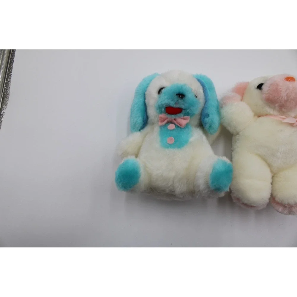 Dan Brechner GAF Dumont Plush Puppy Dog Lot Blue Pink Purple White Vintage 3pc